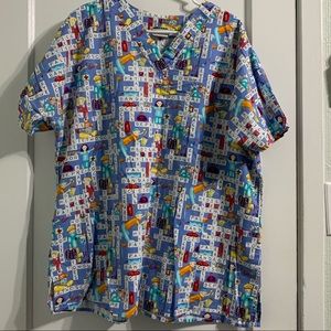 L Apple Life crossword Scrub Top